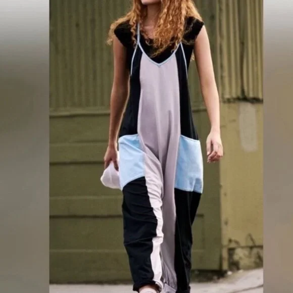 new FREE PEOPLE hot shot colorblock onesie jumpsuit - Picture 2 of 3